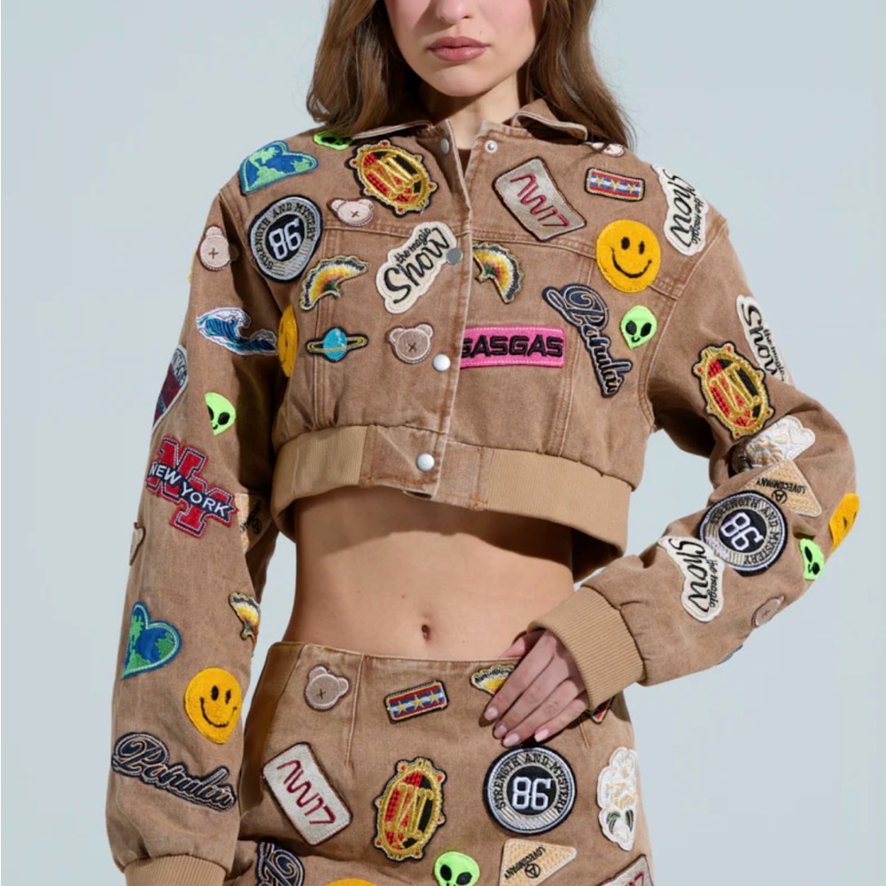 Akira Meena Patchwork Cropped Jacket - image 1